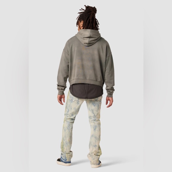 Hudson Jeans Crop Hoodie STORM GREY - Picture 4 of 10